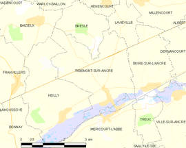 Mapa obce Ribemont-sur-Ancre