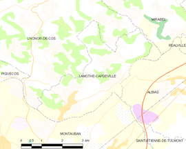 Mapa obce Lamothe-Capdeville
