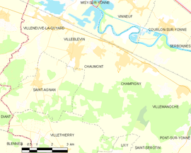 Mapa obce Chaumont