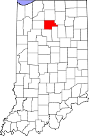 Placering i delstaten Indiana.