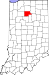Map of Indiana highlighting Fulton County Map of Indiana highlighting Fulton County.svg