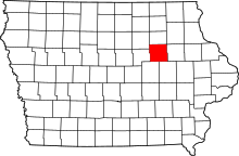 Harta e Black Hawk County në Iowa