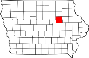 State map highlighting Black Hawk County