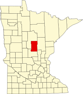 Locatie van Crow Wing County in Minnesota