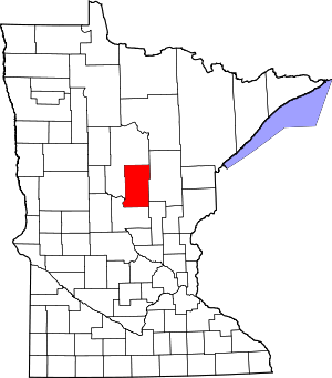 Map of Minnesota highlighting Crow Wing County