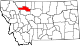 State map highlighting Pondera County