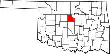 Harta e Logan County në Oklahoma