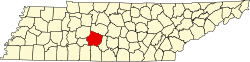 Carte du comté de Maury dans le Tennessee