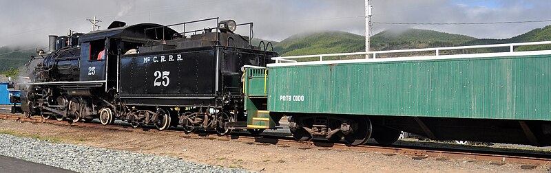 File:McCloud River Railroad - 25 (American Locomotive Company 2-6-2 steam locomotive) + tender (Rockaway Beach, Oregon, USA) 9.jpg