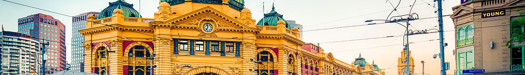 Flinders Street Station at the Swanston and Flinders intersection in the city