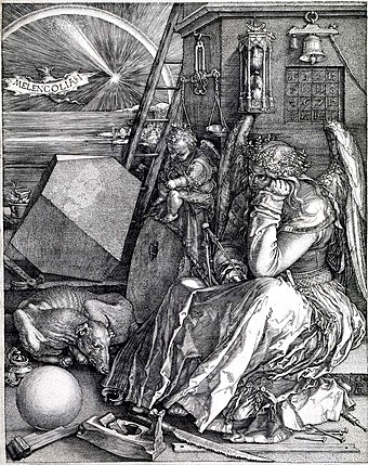 Melencolia I, 1514 engraving by Albrecht Dürer, one of the most important printmakers.