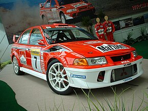 Mitsubishi Lancer Evolution VI, Tommi Makinen edition, a Group A rally car Mitsubishi LancerEvoVITME Gr.A.JPG