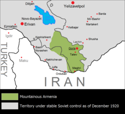 Locatie van het bergachtige Armenië