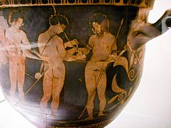 Les Argonautes. Céramique apulienne, cratère en cloche. Peintre des Argonautes, 425-400. Musée archéologique, Florence.