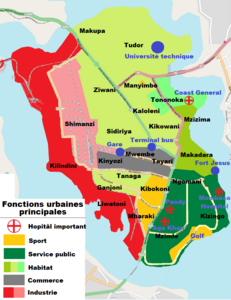 Mappa dell'isola di Mombasa