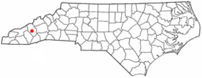 Poziția localității Waynesville, Carolina de Nord
