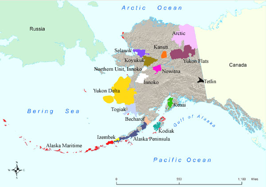 Map of National Wildlife Refuges of Alaska National Wildlife Refuges of Alaska.png