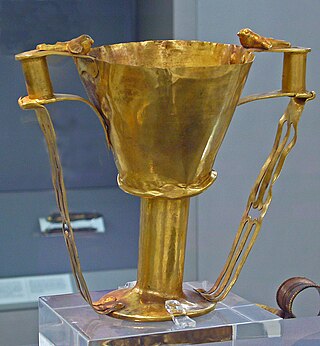 <span class="mw-page-title-main">Nestor's Cup (Mycenae)</span> Gold goblet discovered in 1876 by Heinrich Schliemann
