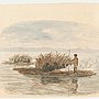 Thumbnail for File:Ngarrindjeri raft with people cooking, a fire and a windbreak.jpg