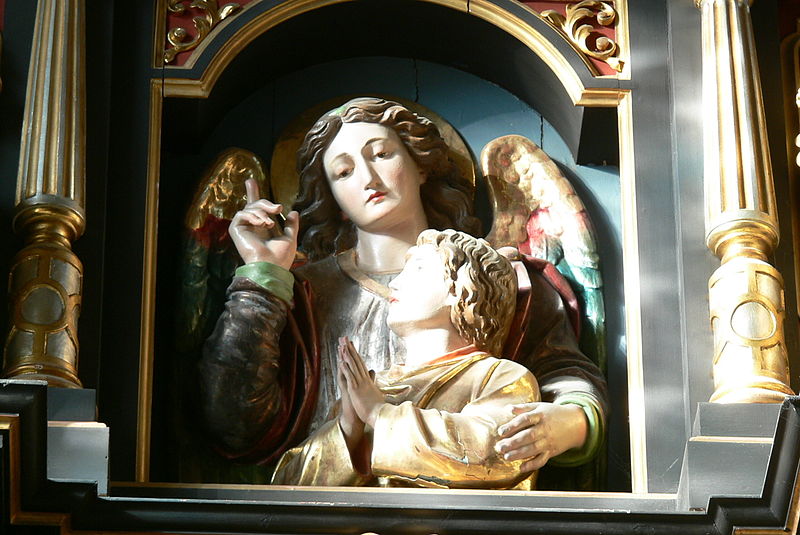 File:Niederkappel Pfarrkirche - Altar Heilige Familie 5 Schutzengel.jpg