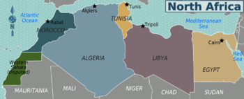 The countries of North Africa and their capitals North Africa regions map.png