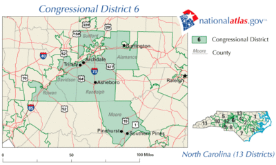 North Carolina's 6th congressional district in 2010 North Carolina's 6th congressional district.gif