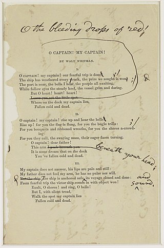 <span class="mw-page-title-main">O Captain! My Captain!</span> Poem by Walt Whitman on the death of Abraham Lincoln