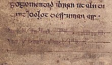 Inisfallen-Ogham-Text, Manuskript von nach 1193 n. Chr.