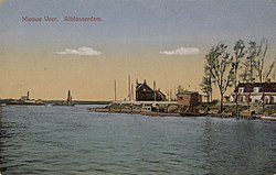 Overzetveer Alblasserdam - Ridderkerk nabij het Rijzenwiel West Kinderdijk 1924