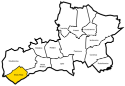 Location of Wisła Mała within Gmina Pszczyna