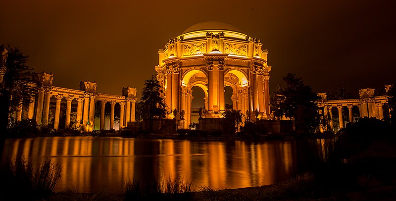 File:Palace of Fine Arts in San Francisco, night.jpg