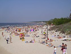Pláž v Palanze na břehu Baltského moře