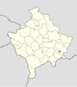 Localisation de la municipalité de Parteš au Kosovo