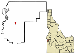 Payette County Idaho Incorporated and Unincorporated areas New Plymouth Highlighted 1656980.svg