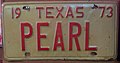President of Pearl's personalized plates (Staats Collection)