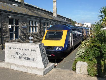 Cornish Language at Penzance railway station, installed by British Rail.