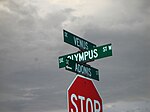 Street signs showing the names of the roads during the proposed Picture City era of the 1920s in Hobe Sound. Picturecitystreets.JPG