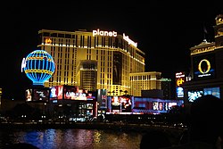 Planet Hollywood Resort and Casino, the venue of Miss Universe 2012 Planet hollywood resort-night.JPG