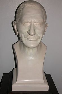 A bust of Poul F. Joensen