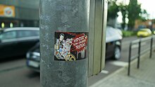 2014 anti-hipster sticker in Dresden, Germany Propaganda against Hipster Style in Dresden.jpg