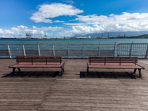 Shadows of benches