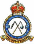 Insignie 311. čs. bombardovací perutě RAF v barvě (a s vojenským mottem: „Na množství nehleďte“)