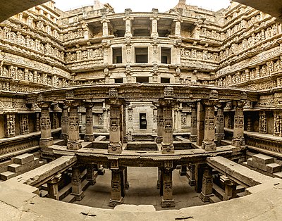 Rani ki vav is a stepwell, built by the Chaulukya dynasty, located in Patan; the city was sacked by Sultan of Delhi Qutb-ud-din Aybak between 1200 and 1210, and again by the Allauddin Khilji in 1298.[247]