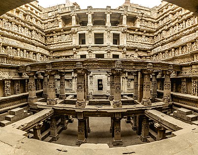 Rani Ki Vav is a stepwell, built by the Chaulukya dynasty, located in Patan; the city was sacked by Sultan of Delhi Qutb-ud-din Aybak between 1200 and 1210, and it was destroyed by the Allauddin Khilji in 1298.[65]