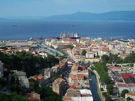 Panorama of Rijeka with river Rječina