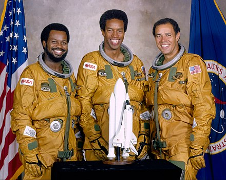 The first three African Americans to travel into space – Ronald McNair, Guion Bluford and Fred Gregory