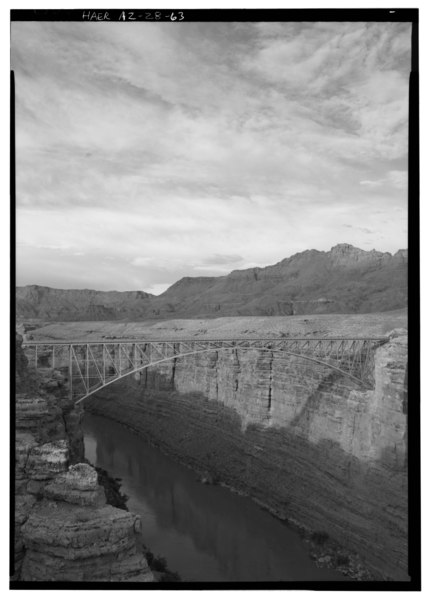 File:SOUTH ELEVATION, FACING NORTH - Navajo Bridge, Spanning Colorado River at U.S. Highway 89 Alternate, Page, Coconino County, AZ HAER ARIZ,3-PAG.V,2-63.tif