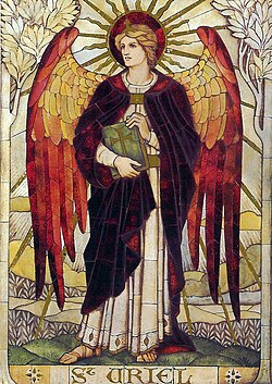 Szent Uriél, mozaik, Szent János-templom (en), Warminster, Wiltshire, Anglia.