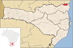 Localização de Garuva em Santa Catarina