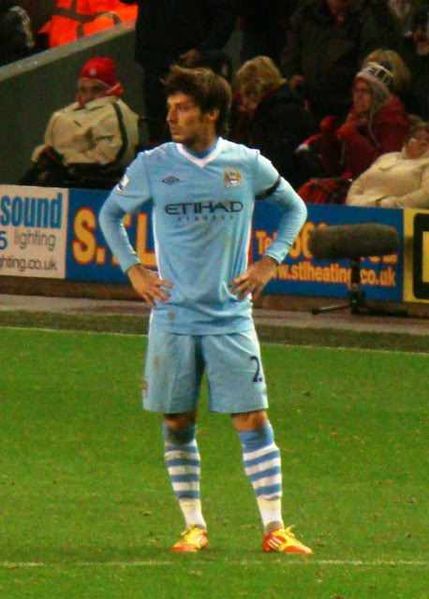 Silva prior to a league match against Liverpool in 2011